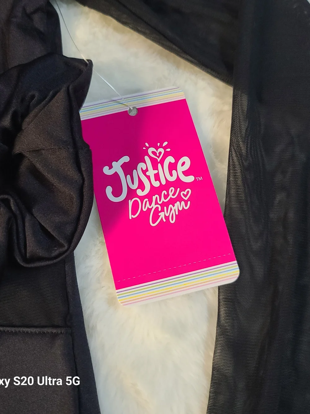 Justice Black Top with Gold Script Logo
